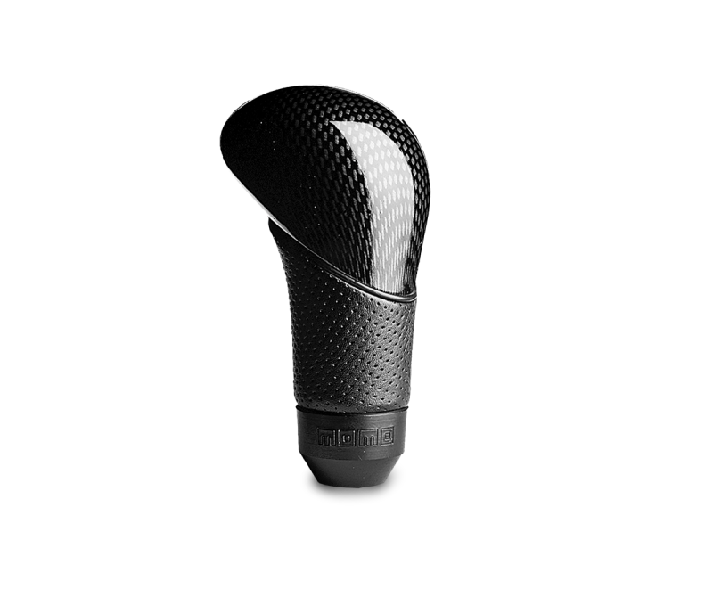 Momo Shadow Shift Knob - Black Air leather, Carbon Effect Insert