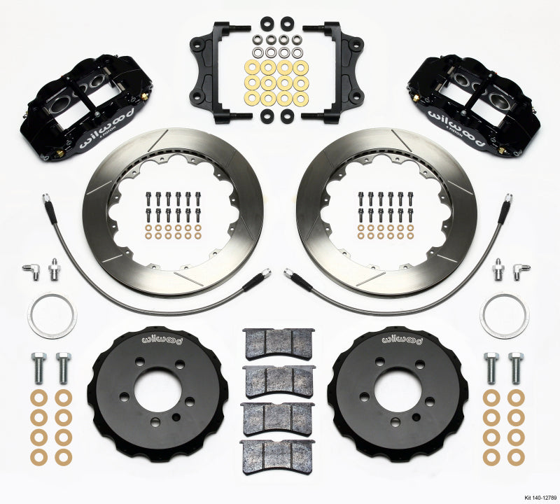 Wilwood Narrow Superlite 6R Front Hat Kit 12,88 pol. 06-12 Volkswagen GTI com linhas