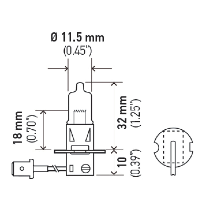 Bombilla Hella Optilux H3 12V / 100W Xenon Blanco XB