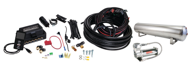 Air Lift Performance 3P (3/8 Air Line 4 Gal 5-Port Polished Aluminum Tank VIAIR 444C Comp)