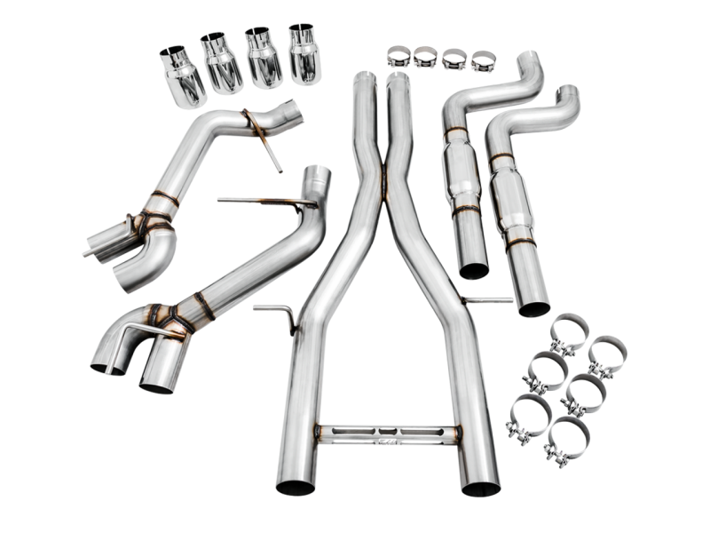 AWE Tuning 16-19 Chevy Camaro SS Resonated Cat-Back Exhaust-Track Edition (Quad Chrome Silver Tips)