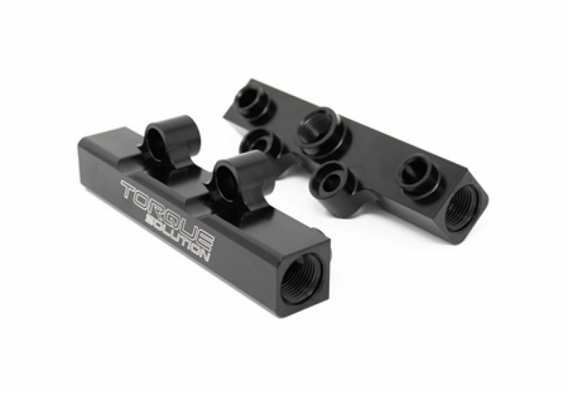 Rieles de combustible de alimentación superior de Torque Solution: 02-14 Subaru WRX / 07-18 STI - Negro