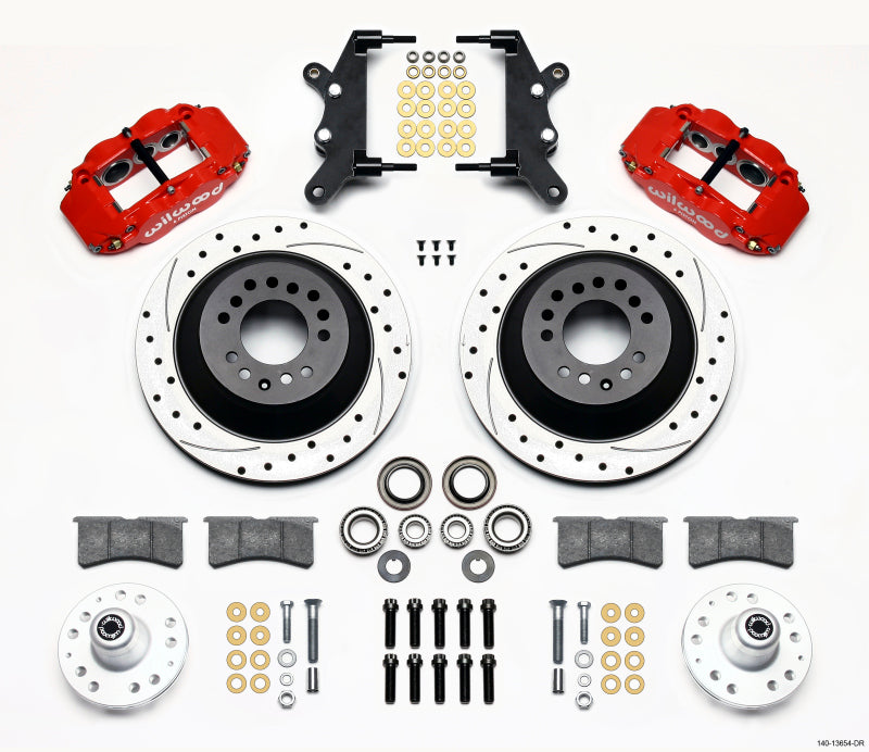 Wilwood Narrow Superlite 6R Frt Hub & 1PC Rtr Kit 12.88in Drilled -Red 60-68 Ford/Mercury Full Size