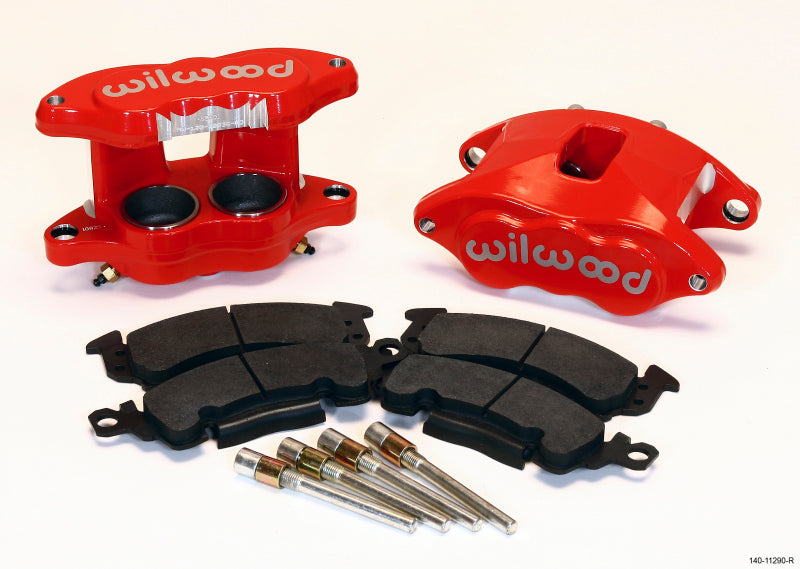 Kit de pinça frontal Wilwood D52 - vermelho 2,00/2,00 pol. Pistão 1,28 pol. Rotor
