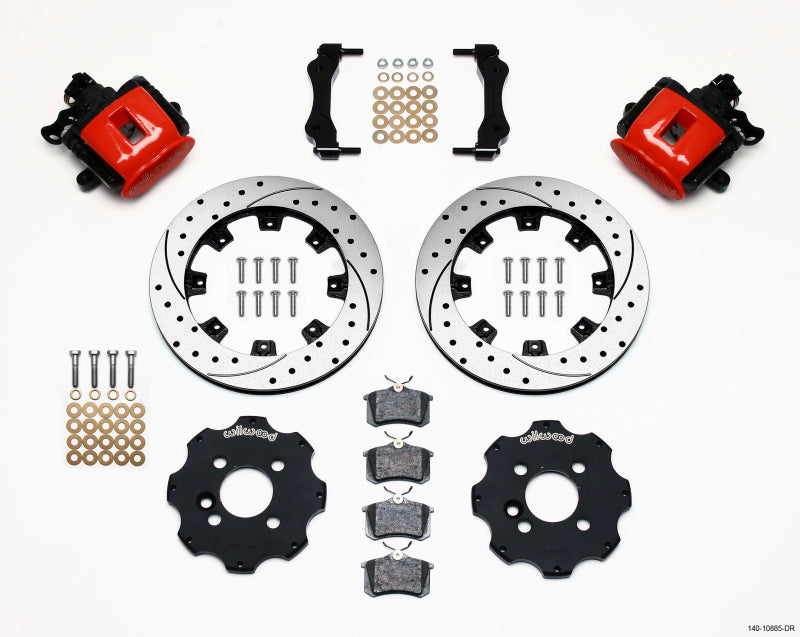 Kit de freio de estacionamento combinado Wilwood traseiro 11,75 pol. Perfurado vermelho Mini Cooper