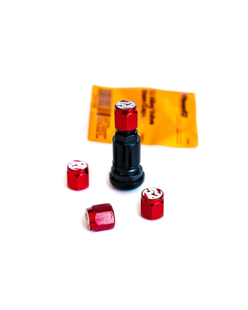 Fifteen52 Juego de tapas de vástago de válvula - Rojo - 4 piezas