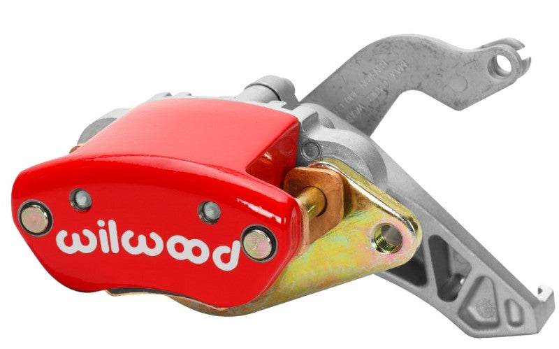 Wilwood Caliper-MC4 Mechanical-R/H - Vermelho com logotipo 1,19 pol. Pistão 0,81 pol. Disco