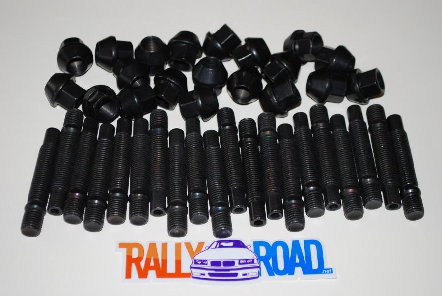 Rally Road - 75mm Bullet Nose Stud Set with Black Lug Nuts 5-Lug (RRBNSWBLN5)