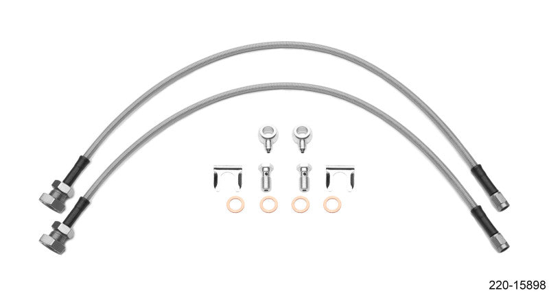 Wilwood Flexline Kit 24 pol. 7/16-20 pol. Banjo - 5/8-26 pol. Bulkhead masculino (compatível com calibre D52)