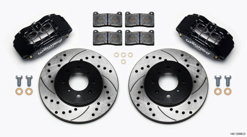 Kit de pinça frontal e rotor Wilwood DPHA perfurado Honda / Acura com rotor OE de 262 mm
