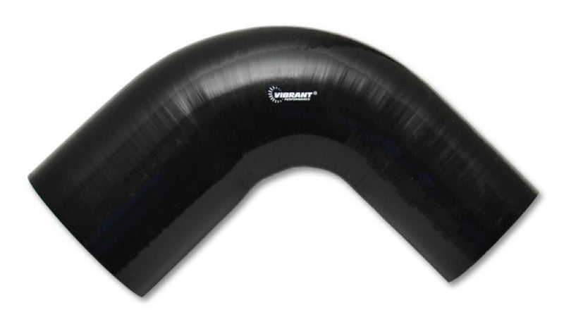 Vibrante 3 pol. ID x 3,5 pol. ID x 4 pol. Silicone preto brilhante longo Cotovelo de transição de 90 graus