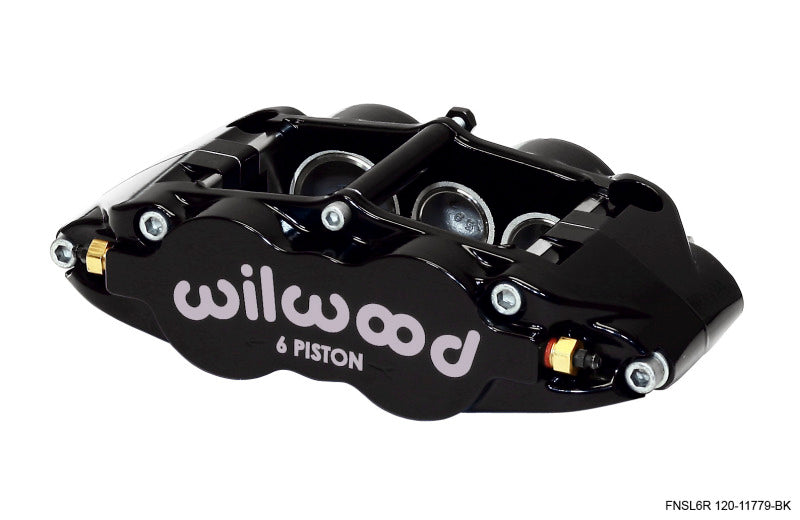 Wilwood Caliper-Narrow Superlite 6R-LH - Preto 1,62/1,12/1,12 pol. Pistões Disco de 1,25 pol.