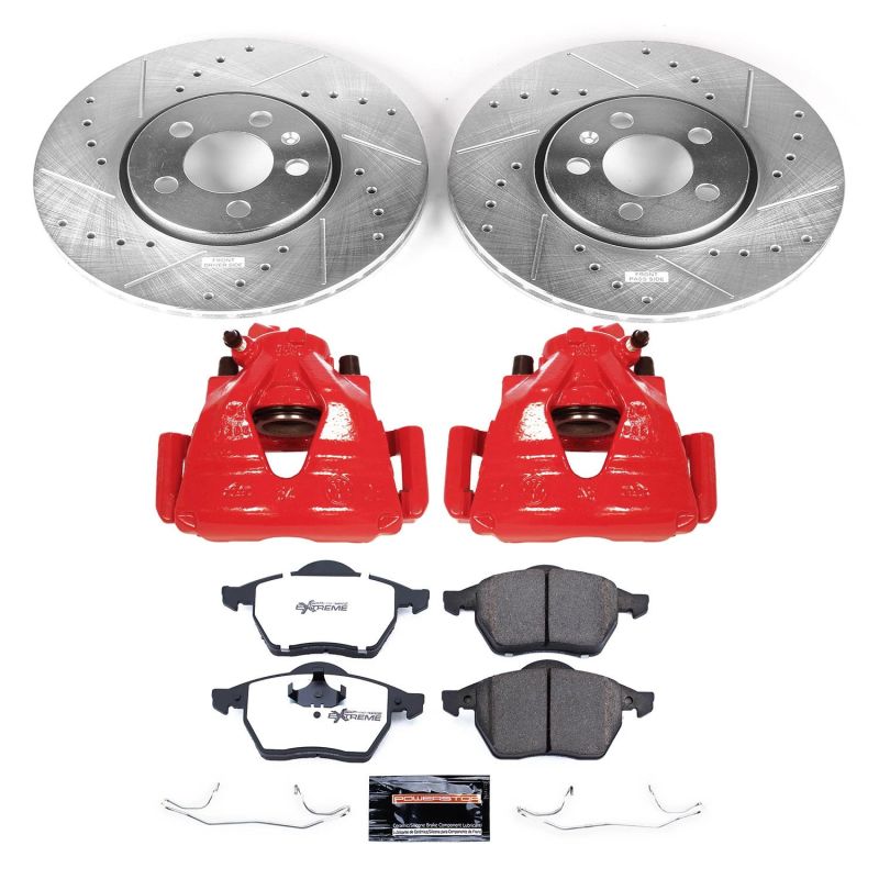 Power Stop 1999 Volkswagen Golf Front Z26 Street Warrior Brake Kit w/Calipers