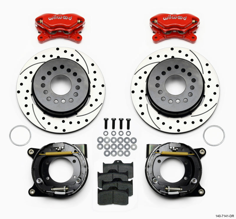 Wilwood Forged Dynalite P/S PB Kit Drilled-Red Chevy 12 Parafuso com C-Clips