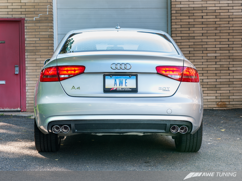 Escape AWE Tuning Audi B8 A4 Touring Edition - Quad Tip Polido Pontas Prateadas - Não Encaixa Cabrio
