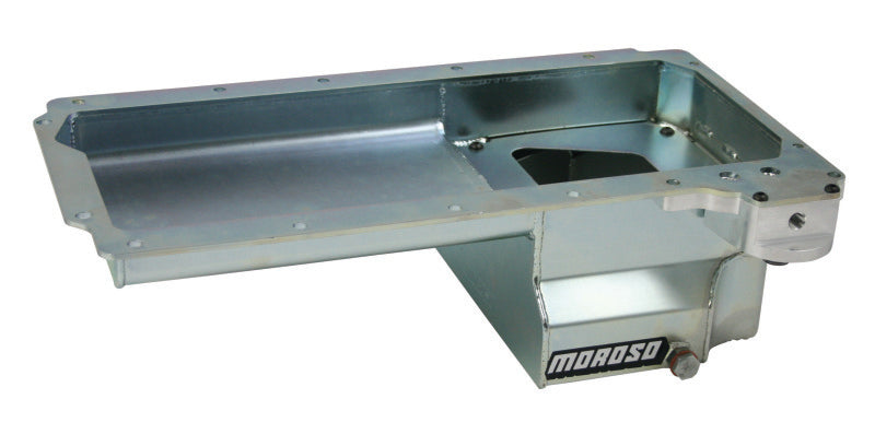 Moroso GM LS Swap/Early F-Body (com cárter traseiro e adaptador de filtro de óleo giratório) Cárter úmido 6 pol. Cárter de óleo de aço