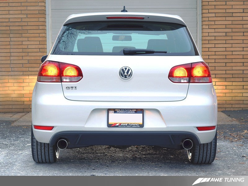 AWE Tuning Mk6 GTI Performance Catback - Pontas redondas prateadas cromadas