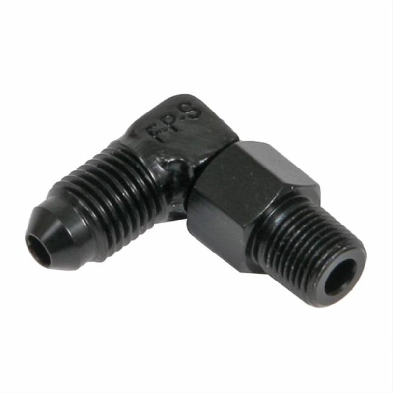 Fragola -4AN x 1/8 NPT Giratorio de 90 grados - Negro