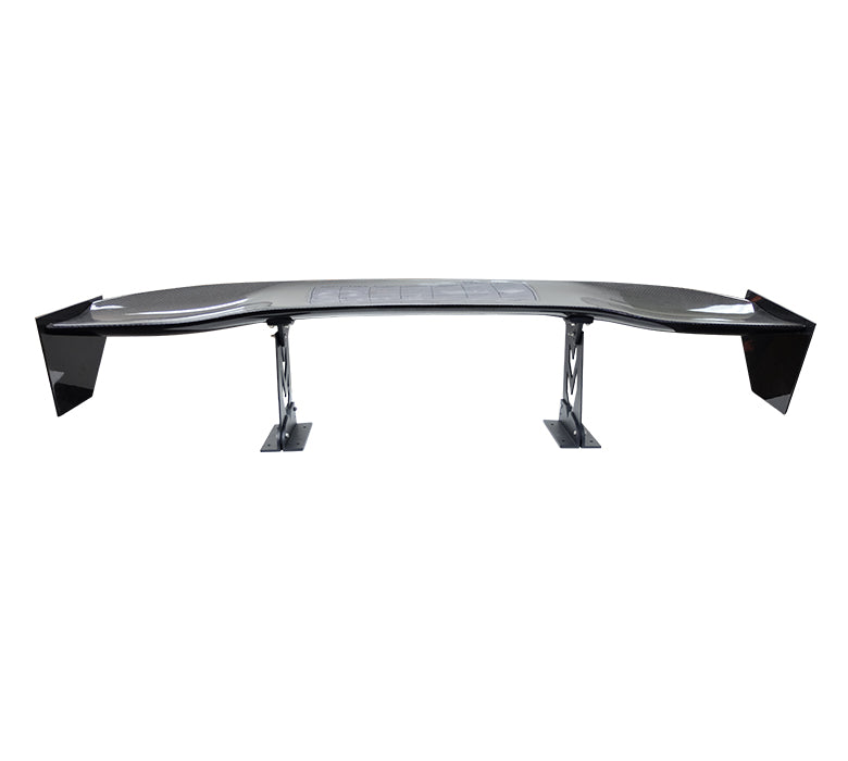 NRG - CARBON FIBER SPOILER - UNIVERSAL (59") W / NRG ARROW CUT OUT STANDS AND NRG LOGO LARGE END PLATES