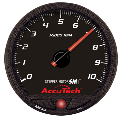 Longacre Racing - Tacómetro de motor paso a paso con luz de advertencia 0-10,000 RPM (44384)