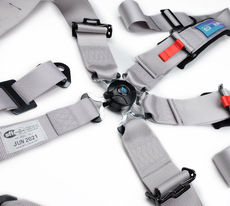 NRG - SFI SEAT BELT HARNESSS CAM LOCK - 5PT - SILVER (SBH-B6PCSL)