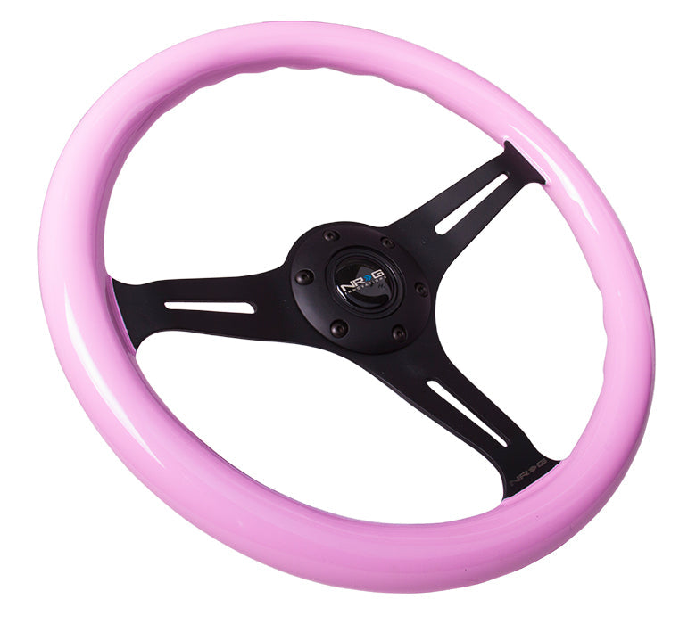 NRG - CLASSIC WOOD STEERING WHEEL W/ THREE SPOKE CENTER W/ SLITS