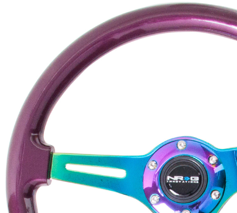 NRG - CLASSIC WOOD STEERING WHEEL W/ THREE SPOKE CENTER W/ SLITS