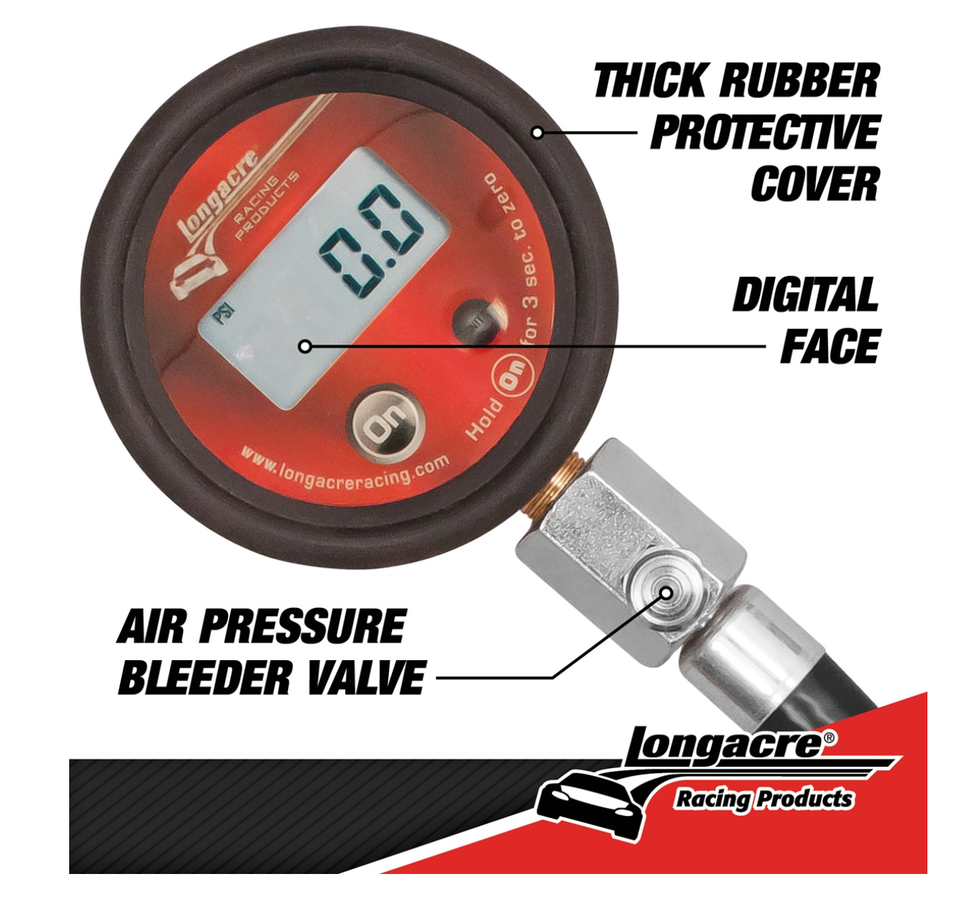 Longacre Racing - Basic Digital Tire Pressure Gauge 0-100 psi (53036)