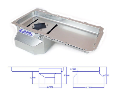 Canton - GM LS1 and LS6 Rear Sump Road Race Pan Baffled