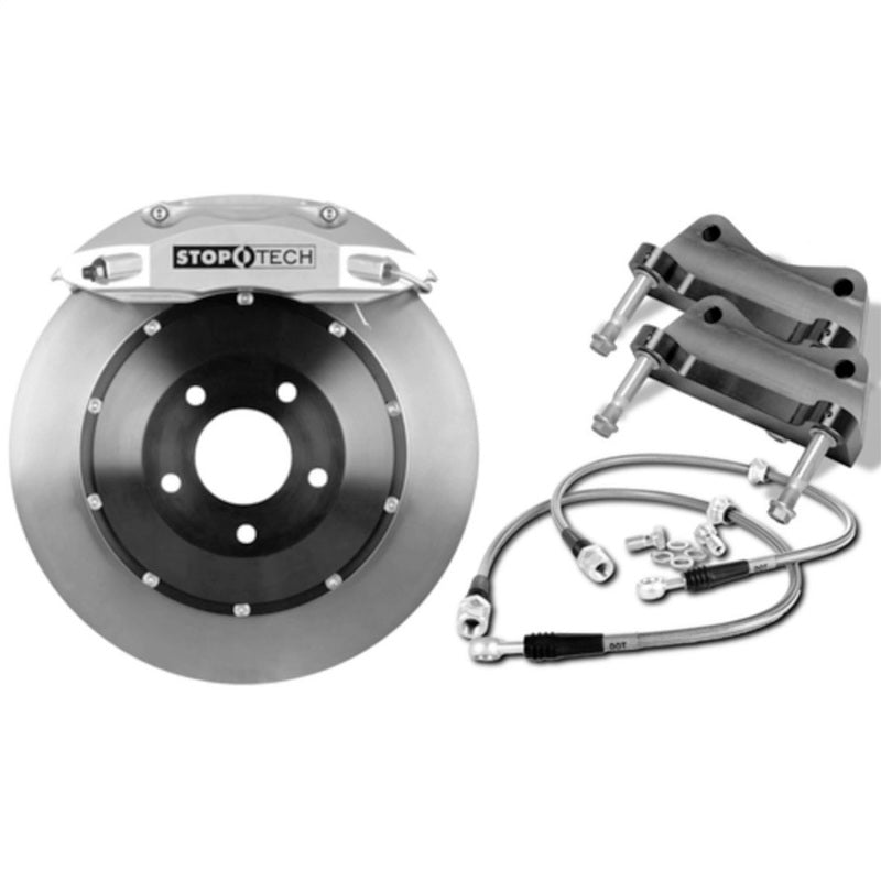 StopTech 08-13 BMW M3 (E90/E92/E93)/11-12 1M Coupe Fr BBK Silver ST-40 Caliper 355x35 Drilled Rotor