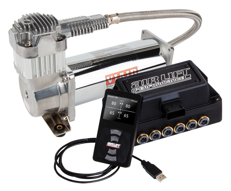 Air Lift Performance 3H (1/4 Air Line 5 Gal Polished Aluminum Tank VIAIR 444C Comp)