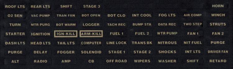 Auto Rod Controls - Juego de etiquetas para todos los Black Face (LB2)