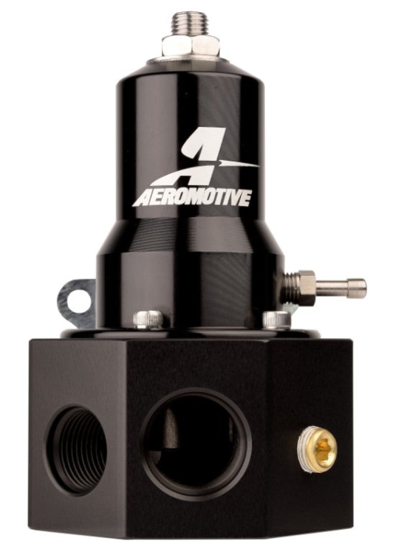 Regulador de pressão de combustível ajustável Aeromotive 30-120PSI 0,313 Válvula -3x -8 / 1x -10 Entrada -10 Retorno