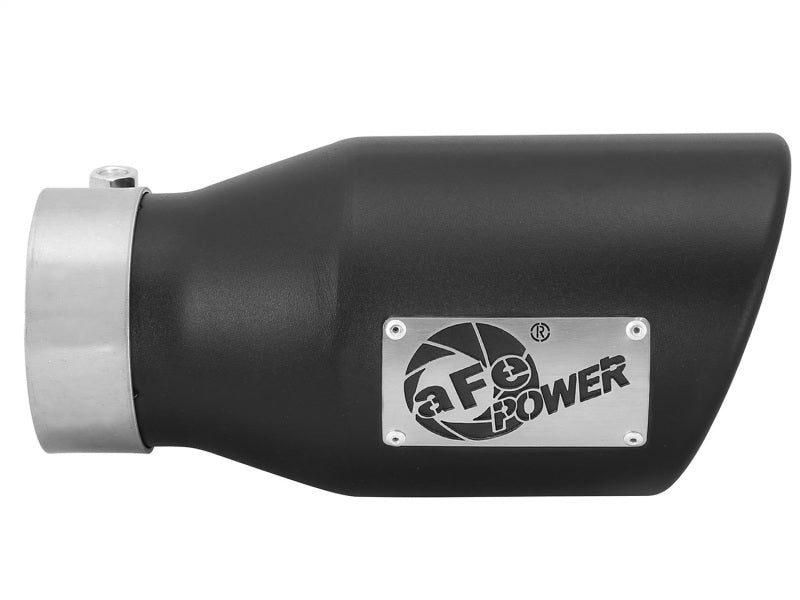 aFe Power Gas Escape Tip Black- 3 in In x 4.5 out X 9 in Long Bolt On (Negro)
