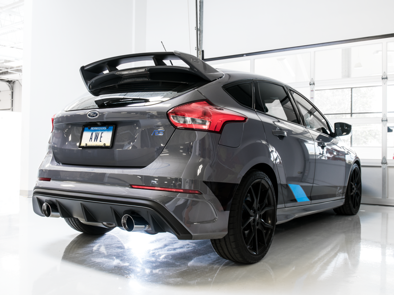 AWE Tuning Ford Focus RS SwitchPath Cat-back Escape - Diamond Black Tips