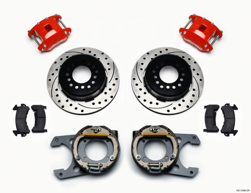 Wilwood D154 P/S PB Kit Drilled-Red Chevy C-10 2.42 Offset 5 lug