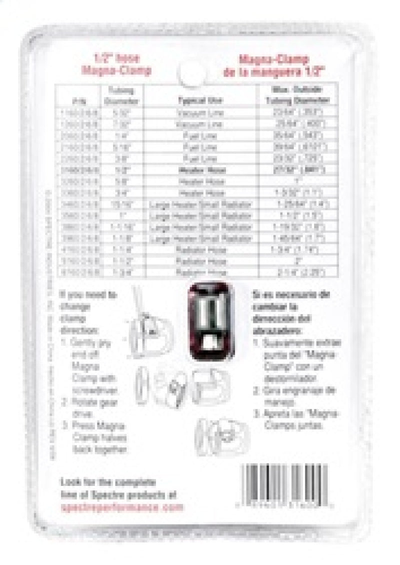 Spectre Magna-Clamp Hose Clamp 1/2in. - Red/Blue
