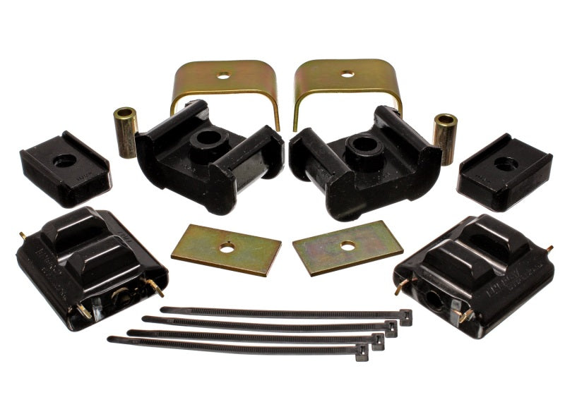 Energy Suspension 73-84 K5 Blazer 4WD Fullsize Preto Completo Conjunto de Montagem Motor&Trans Acabamento Zinco