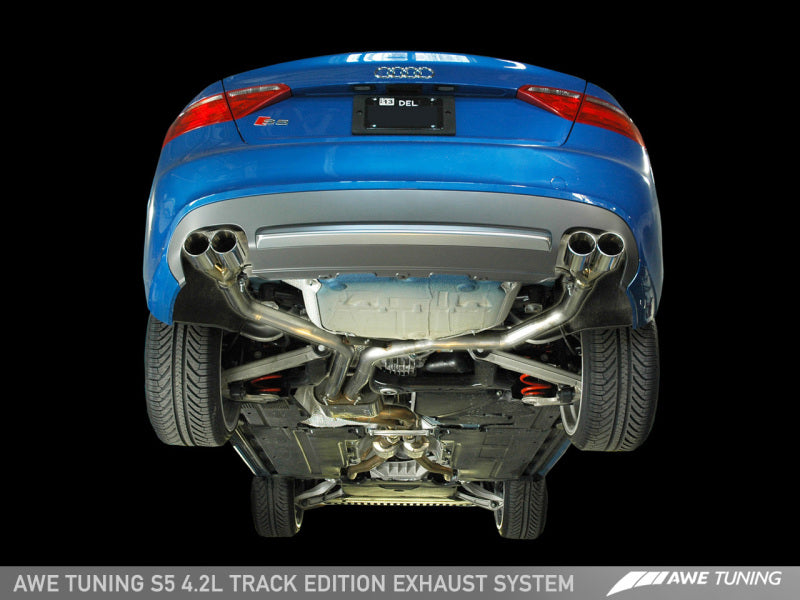 AWE Tuning Audi B8 S5 4.2L Track Edition Sistema de escapamento - Pontas prateadas polidas