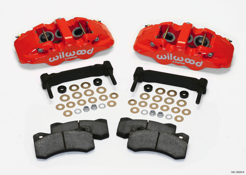 Kit de pinça e suporte dianteiro Wilwood AERO6 - Vermelho 97-13 C5/C6 Corvette com rotores OEM HD/Z51