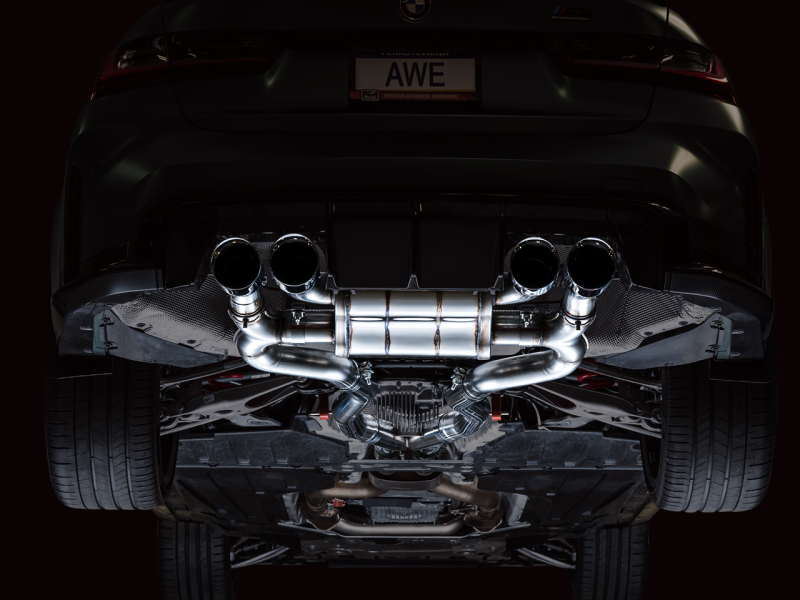 Escape AWE SwitchPath Catback para BMW G8X M3/M4 - Ponteiras cromadas prateadas