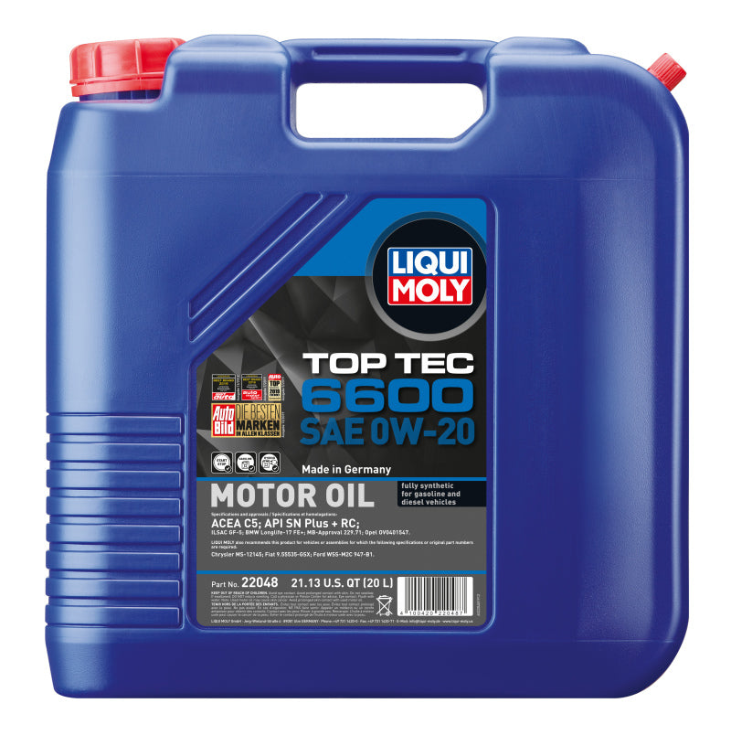 LIQUI MOLY 20L Top Tec 6600 Motor Oil SAE 0W20 – Drift HQ