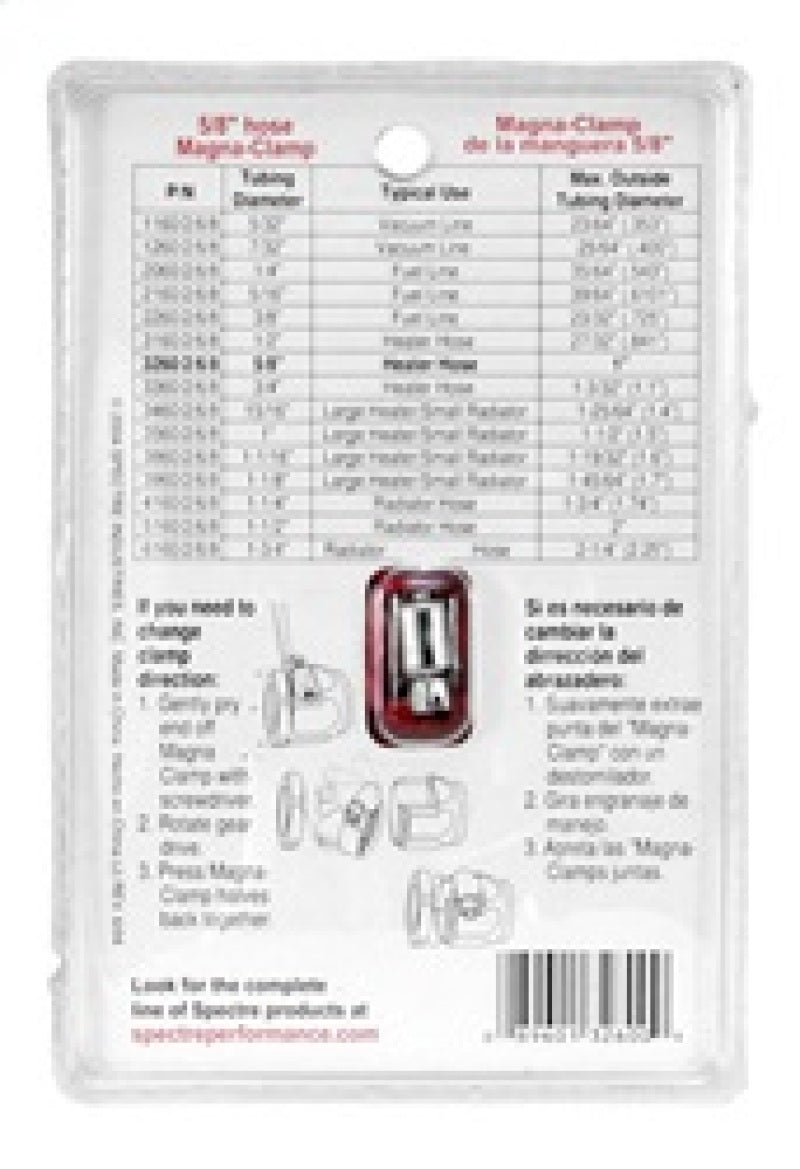 Spectre Magna-Clamp Hose Clamp 5/8in. - Red/Blue