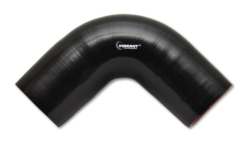 Conector de codo de silicona reforzada de 4 capas vibrante - 3.25in ID - 90 grados. Codo (NEGRO)