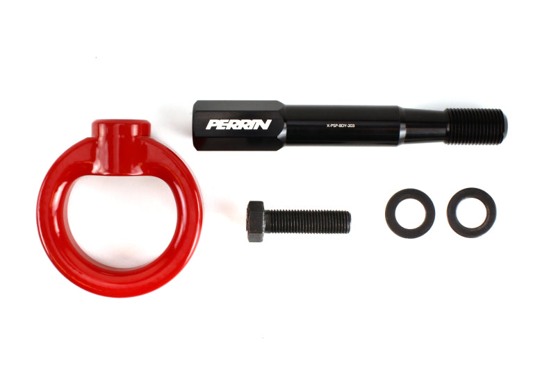 Perrin 15-17 Subaru WRX/STI Kit de gancho de remolque (delantero) - rojo