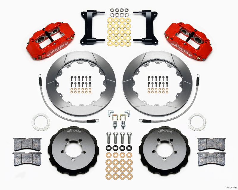 Wilwood Narrow Superlite 6R Front Hat Kit 12,88 pol. Vermelho 2012-Up Toyota / Scion FRS c/ Linhas