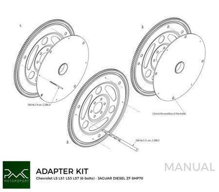 PMC Motorsport - Adapter Kit GM Chevrolet V8 LS - Jaguar Diesel ZF 8HP70 (A-LS-JAG)