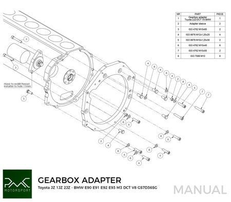 PMC Motorsport - Adapter Kit Toyota JZ 1JZ 2JZ - BMW DCT DKG Getrag GS7D36SG V8 S65