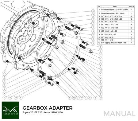 PMC Motorsport - Flywheel Toyota JZ - Toyota Altezza / Lexus IS200 J160 Aisin AZ6 (first gen.) (K0J160-JZ)