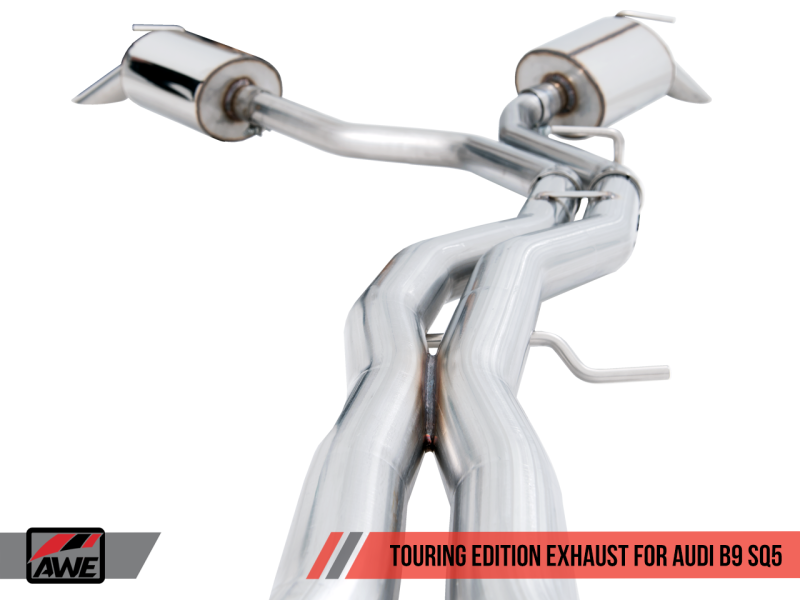 AWE Tuning Audi B9 SQ5 Non-Resonated Touring Edition Cat-Back Exhaust - Sem dicas (Turn Downs)
